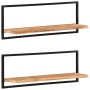Estantes de pared 2 unidades madera maciza acacia 100x24x35 cm de vidaXL, Estantes y estanterías - Ref: Foro24-338457, Precio...