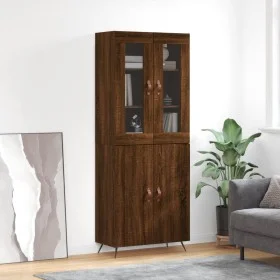 Aparador alto madera contrachapada marrón roble 69,5x34x180 cm de vidaXL, Aparadores - Ref: Foro24-3198192, Precio: 173,50 €,...