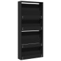 Mueble zapatero con espejo 4 niveles negro 63x17x134 cm en Zapateros y organizadores de calzado | Comprar online en Foru.es