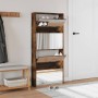 Mueble zapatero con espejo 4 niveles roble ahumado 63x17x134 cm en Zapateros y organizadores de calzado | Comprar online en Foru