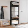 Mueble zapatero con espejo 5 niveles negro 63x17x169,5 cm en Zapateros y organizadores de calzado | Comprar online en Foru.es