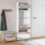 Mueble zapatero y espejo 5 niveles blanco brillo 63x17x169,5 cm en Zapateros y organizadores de calzado | Comprar online en Foru