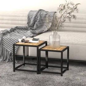 Mesas de centro 2 unidades MDF negro y amarillo de vidaXL, Mesas auxiliares - Ref: Foro24-331656, Precio: 42,69 €, Descuento: %