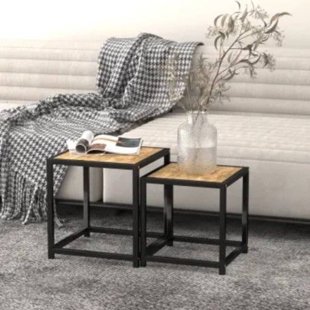 Mesas de centro 2 unidades MDF negro y amarillo de vidaXL, Mesas auxiliares - Ref: Foro24-331656, Precio: 42,69 €, Descuento: %