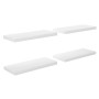 Estante flotante de pared 4 uds MDF blanco brillo 60x23,5x3,8cm en Estanterías | Comprar online en Foru.es