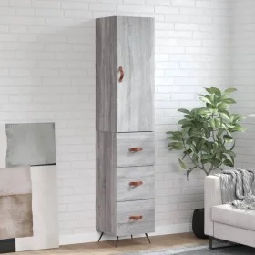 Aparador alto madera contrachapada gris Sonoma 34,5x34x180 cm de vidaXL, Aparadores - Ref: Foro24-3198831, Precio: 111,74 €, ...