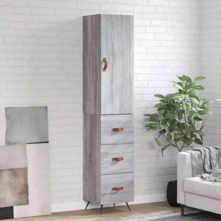 Aparador alto madera contrachapada gris Sonoma 34,5x34x180 cm de vidaXL, Aparadores - Ref: Foro24-3198831, Precio: 111,74 €, ...