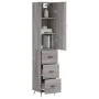 Aparador alto madera contrachapada gris Sonoma 34,5x34x180 cm de vidaXL, Aparadores - Ref: Foro24-3198831, Precio: 111,74 €, ...