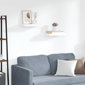 Estantes flotantes de pared 2 uds MDF blanco 40x23x3,8 cm en Estanterías | Comprar online en Foru.es