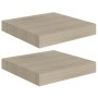 Estantes flotantes de pared 2 uds MDF roble 23x23,5x3,8 cm en Estanterías | Comprar online en Foru.es