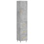 Aparador de madera contrachapada gris hormigón 34,5x34x180 cm de vidaXL, Aparadores - Ref: Foro24-3198837, Precio: 108,62 €, ...
