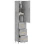 Aparador de madera contrachapada gris hormigón 34,5x34x180 cm de vidaXL, Aparadores - Ref: Foro24-3198837, Precio: 108,62 €, ...