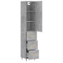 Aparador de madera contrachapada gris hormigón 34,5x34x180 cm de vidaXL, Aparadores - Ref: Foro24-3198837, Precio: 108,62 €, ...