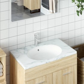 Lavabo de baño ovalado cerámica blanco 47x39x21 cm de vidaXL, Lavabos - Ref: Foro24-153719, Precio: 74,68 €, Descuento: %