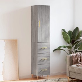 Aparador alto madera contrachapada gris Sonoma 34,5x34x180 cm de vidaXL, Aparadores - Ref: Foro24-3198847, Precio: 111,61 €, ...