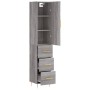 Aparador alto madera contrachapada gris Sonoma 34,5x34x180 cm de vidaXL, Aparadores - Ref: Foro24-3198847, Precio: 111,61 €, ...