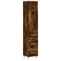 Aparador de madera contrachapada roble ahumado 34,5x34x180 cm de vidaXL, Aparadores - Ref: Foro24-3198838, Precio: 108,79 €, ...
