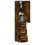 Aparador de madera contrachapada roble ahumado 34,5x34x180 cm de vidaXL, Aparadores - Ref: Foro24-3198838, Precio: 107,50 €, ...