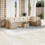 Set de sofás de jardín 11pzas con cojines ratán sintético beige en Conjuntos de jardín | Comprar online en Foru.es