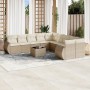 Set de sofás de jardín 11pzas con cojines ratán sintético beige en Conjuntos de jardín | Comprar online en Foru.es