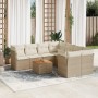 Set de sofás de jardín 9 pzas con cojines ratán sintético beige en Conjuntos de jardín | Comprar online en Foru.es
