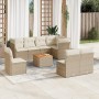 Set de sofás de jardín 9 pzas con cojines ratán sintético beige en Conjuntos de jardín | Comprar online en Foru.es