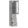 Aparador de madera contrachapada gris hormigón 34,5x34x180 cm de vidaXL, Aparadores - Ref: Foro24-3199213, Precio: 112,94 €, ...