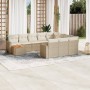 Set de sofás de jardín 11pzas con cojines ratán sintético beige en Conjuntos de jardín | Comprar online en Foru.es