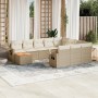Set de sofás de jardín 11pzas con cojines ratán sintético beige en Conjuntos de jardín | Comprar online en Foru.es
