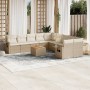 Set de sofás de jardín 11pzas con cojines ratán sintético beige en Conjuntos de jardín | Comprar online en Foru.es