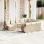 Set de sofás de jardín 11pzas con cojines ratán sintético beige en Conjuntos de jardín | Comprar online en Foru.es