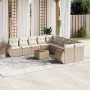 Set de sofás de jardín 11pzas con cojines ratán sintético beige en Conjuntos de jardín | Comprar online en Foru.es