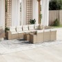 Set de sofás de jardín 11pzas con cojines ratán sintético beige en Conjuntos de jardín | Comprar online en Foru.es