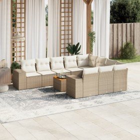 Set de sofás de jardín 11pzas con cojines ratán sintético beige en Conjuntos de jardín | Comprar online en Foru.es