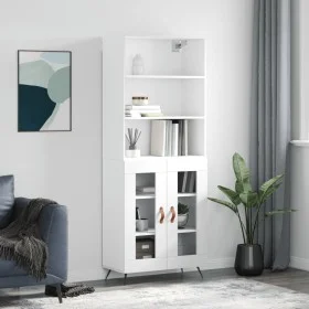Hohes weißes Sperrholz-Sideboard 69,5 x 34 x 180 cm von vidaXL, Sideboards - Ref: Foro24-3189285, Preis: 134,95 €, Rabatt: %