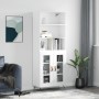 Aparador alto madera contrachapada blanco 69,5x34x180 cm de vidaXL, Aparadores - Ref: Foro24-3189285, Precio: 142,37 €, Descu...