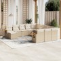 Set de sofás de jardín 11pzas con cojines ratán sintético beige en Conjuntos de jardín | Comprar online en Foru.es