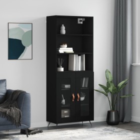 Aparador alto madera contrachapada negro 69,5x34x180 cm de vidaXL, Aparadores - Ref: Foro24-3189286, Precio: 151,71 €, Descue...