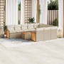 Set de sofás de jardín 11pzas con cojines ratán sintético beige en Conjuntos de jardín | Comprar online en Foru.es
