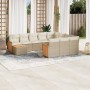 Set de sofás de jardín 11pzas con cojines ratán sintético beige en Conjuntos de jardín | Comprar online en Foru.es