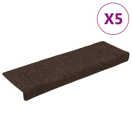 Felpudos autoadhesivos para escaleras, 15 unidades, 65 x 21 x 4 cm, marrón, borde rectangular en Hogar | Comprar online en Foru.