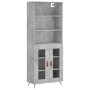 Aparador alto madera contrachapada gris hormigón 69,5x34x180 cm de vidaXL, Aparadores - Ref: Foro24-3189289, Precio: 135,75 €...