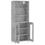 Aparador alto madera contrachapada gris hormigón 69,5x34x180 cm de vidaXL, Aparadores - Ref: Foro24-3189289, Precio: 135,75 €...