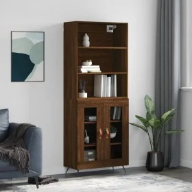 Aparador alto madera contrachapada marrón roble 69,5x34x180 cm de vidaXL, Aparadores - Ref: Foro24-3189292, Precio: 138,53 €,...