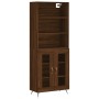 Aparador alto madera contrachapada marrón roble 69,5x34x180 cm de vidaXL, Aparadores - Ref: Foro24-3189292, Precio: 146,43 €,...
