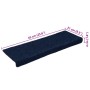 Felpudos autoadhesivos para escaleras, 15 unidades, 65 x 21 x 4 cm, borde rectangular, color azul marino en Hogar | Comprar onli