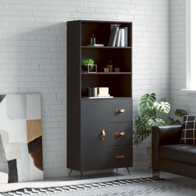 Aparador alto madera contrachapada negro 69,5x34x180 cm de vidaXL, Aparadores - Ref: Foro24-3189414, Precio: 158,35 €, Descue...