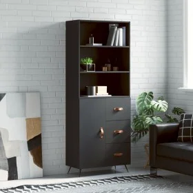 Aparador alto madera contrachapada negro 69,5x34x180 cm de vidaXL, Aparadores - Ref: Foro24-3189414, Precio: 153,95 €, Descue...