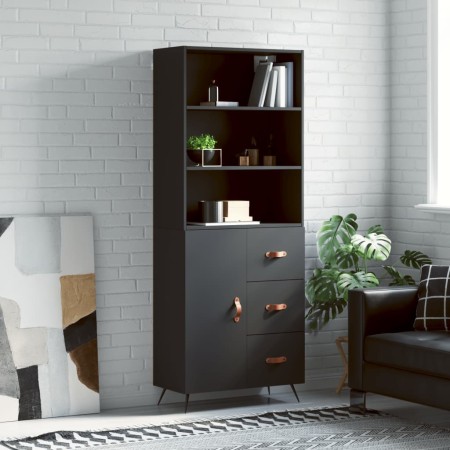 Aparador alto madera contrachapada negro 69,5x34x180 cm de vidaXL, Aparadores - Ref: Foro24-3189414, Precio: 158,35 €, Descue...