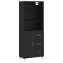 Aparador alto madera contrachapada negro 69,5x34x180 cm de vidaXL, Aparadores - Ref: Foro24-3189414, Precio: 158,35 €, Descue...